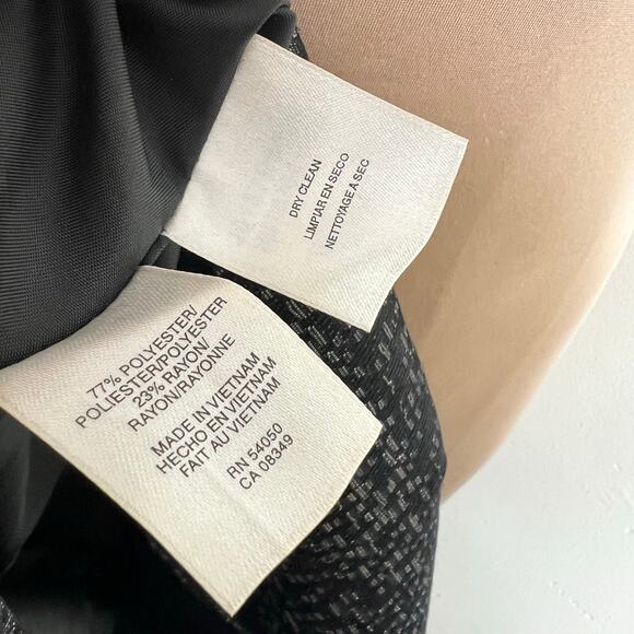 Vintage Evan Picone Sheath Dress 16 Womens Jacquard Black Pleated Work Event 90s - Picture 11 of 11